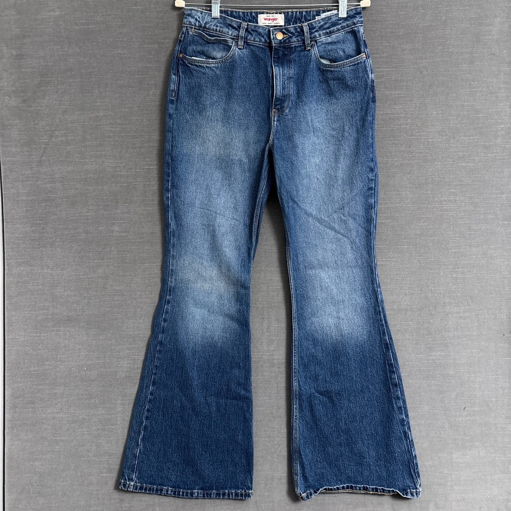 Wrangler‎ Jeans 10 High Rise Fierce Flare Blue Denim Bell Bottom Western Boho 30